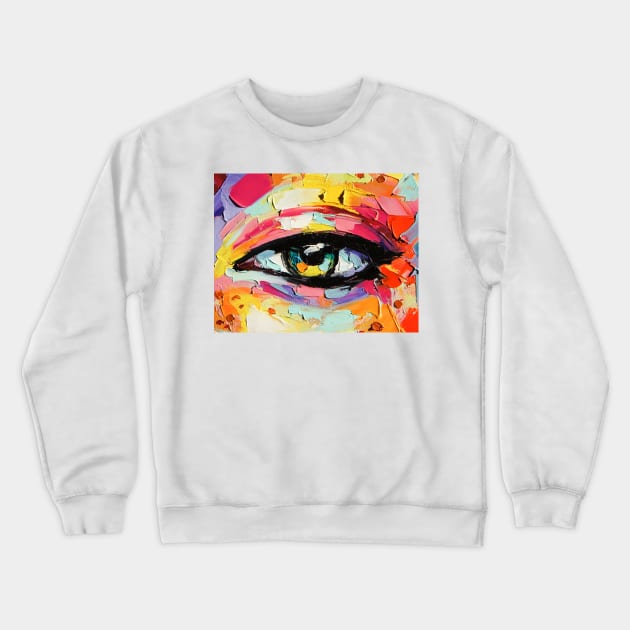Oil painting of a big eye. Crewneck Sweatshirt by MariDein